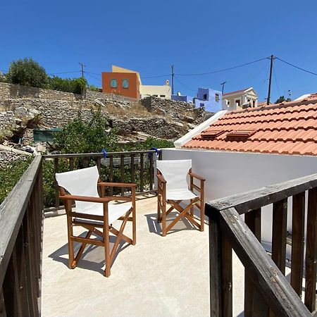Little Blue In Chorio, Symi Villa Bagian luar foto