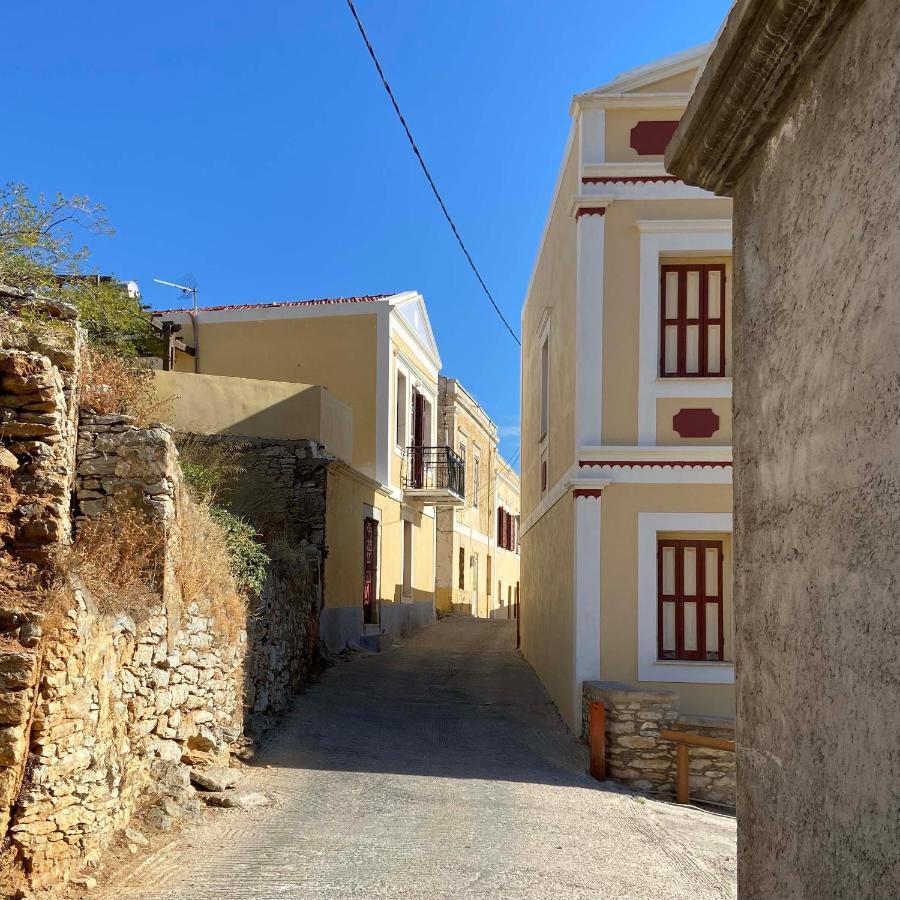 Little Blue In Chorio, Symi Villa Bagian luar foto