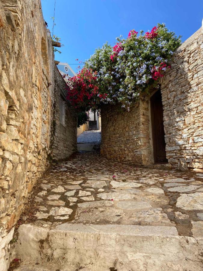 Little Blue In Chorio, Symi Villa Bagian luar foto